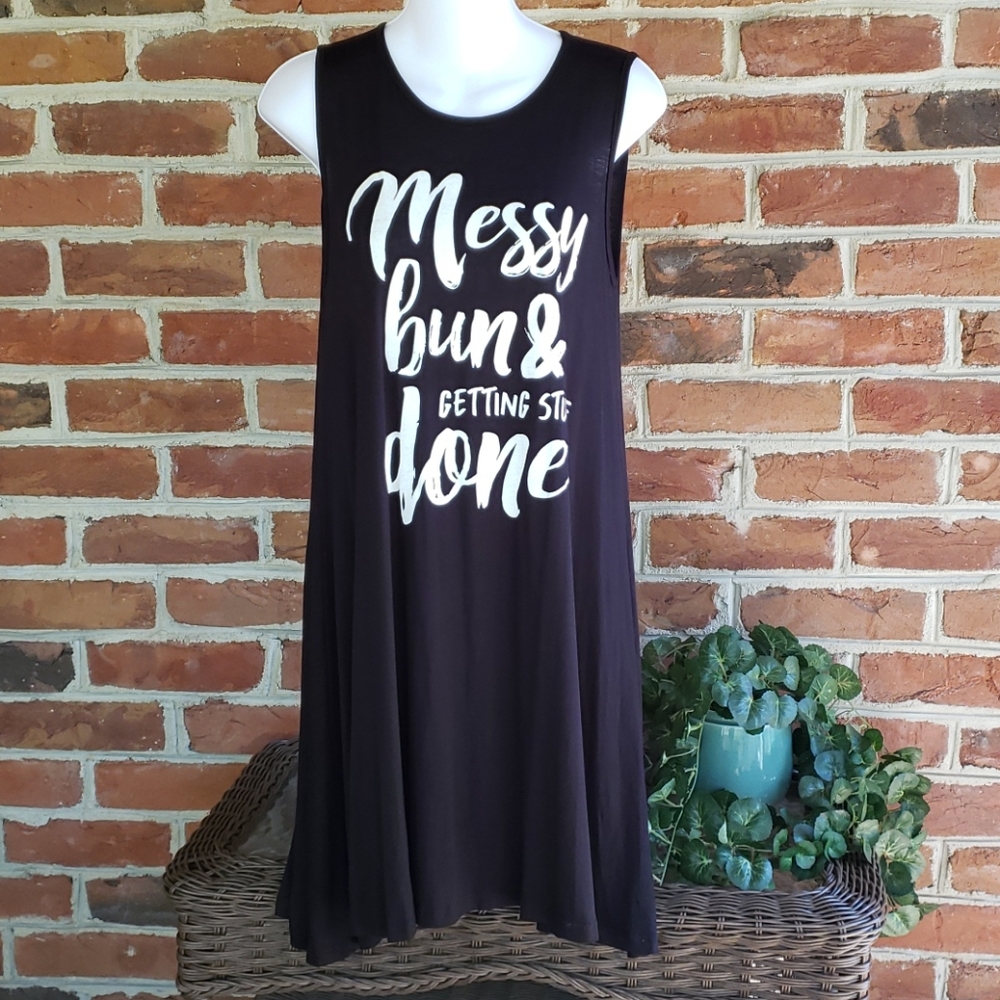 Colorbear "Messy Bun..." Sleeveless Tank Dress New